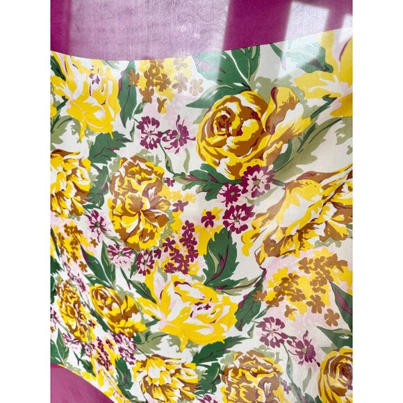 Vintage Unbranded Purple Yellow Rose Floral Silk Habotai 33" x 33" Square Scarf - Picture 15 of 16